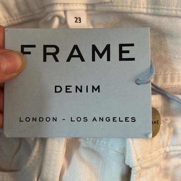 NWT Frame Denim Le Color Le Skinny White Blanc Distressed Jeans Size 23 - Picture 7 of 8